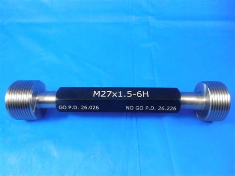 NEW M27 X 1.5 6H METRIC THREAD PLUG GAGE 27.0 1.50 GO NO GO PD'S 26.026