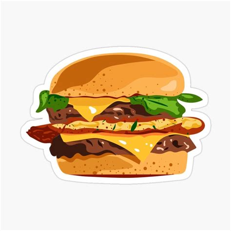Cheese Burger Food Stickers Cute Stickers Junk Food Fast Food