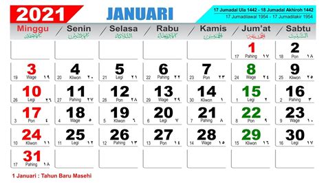 Kalender Tahun 2021 Youtube