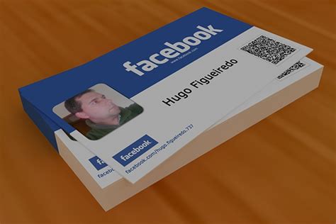 Facebook Business Card Facebook Blue Business Card Template Mockup