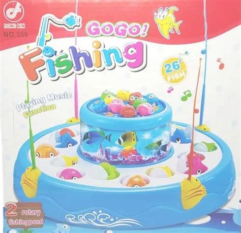 Wah Notion Fish Catching Game With 26 Fishes 2 Rotary Ponds And 4 Pods