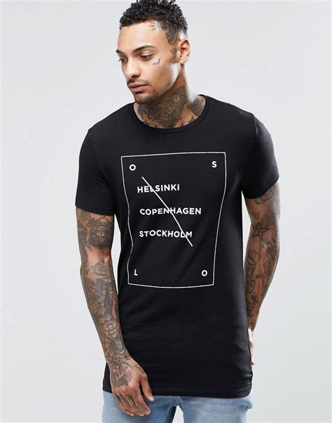 Image 1 Of Asos Longline Muscle T Shirt With Helspen Print Funny Shirt