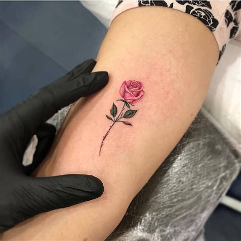 Inktattoo Artist Rose Stem Tattoo Simple Rose Tattoo Tiny Rose
