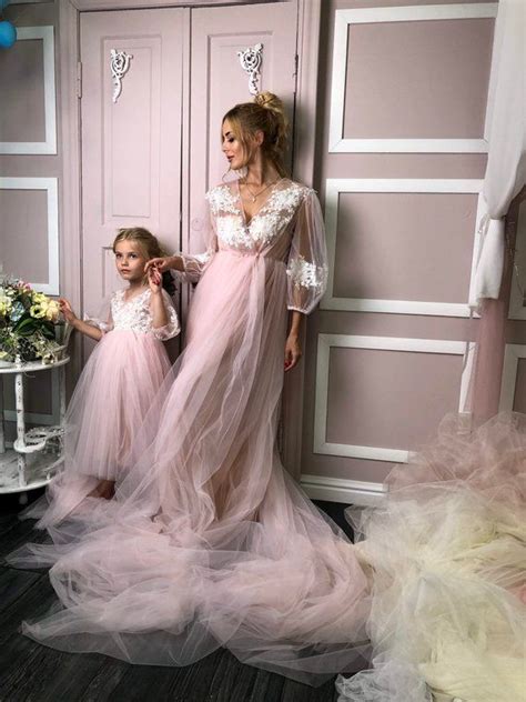 Abiti cerimonia mamma e figlia. Madre figlia vestito di corrispondenza, mamma e me abiti, Madre figlia vestito, abito rosa ...