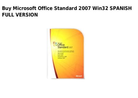 Microsoft Office Standard 2007 Win32 Spanish Full Version