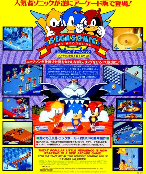Sonic The Hedgehog 1992 By Sega Arcade Game