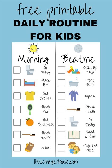 Organize Your Kids Daily Routine With This Printable Checklist