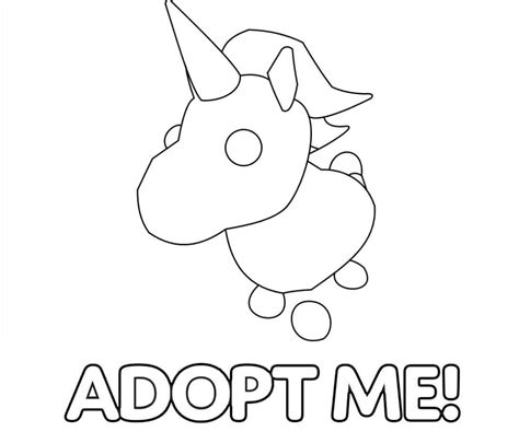 Unicorn Coloring Book From Adopt Me To Print And Online