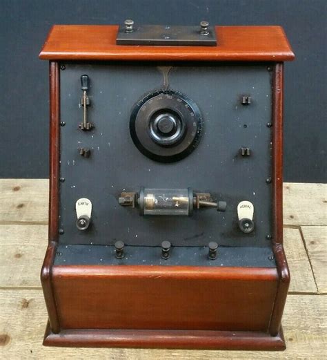 Crystal Radio Set 1920s Vintage Marconi Era Mahogany Galena Detector