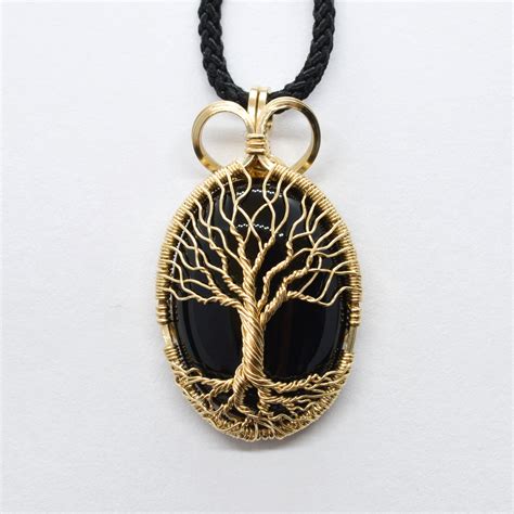 14k Gold Fill Tree of Life Pendant with Black Onyx · Wire Wrapped Jewelry by TDW · Online Store ...