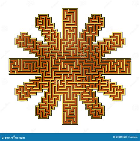 Vector Sun Maze Stock Vector Illustration Of Wall Jumble 278453573