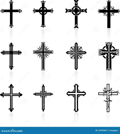 Religious Cross Design Collection Stock Illustration Illustration Of