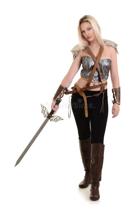 Woman Warrior With Sword Stock Image Image Of Fantasy 91325083