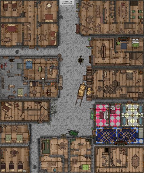 City Alley Day And Night 25x30 80dpi Battlemaps In 2021 Map D D