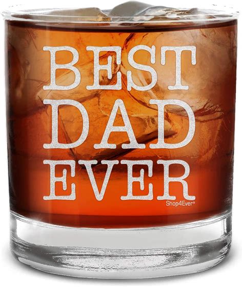 Shop4ever Best Dad Ever Engraved Whiskey Glass Old