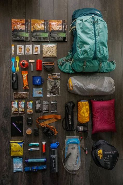 The Contents Of A Backpack Laid Out On A Wooden Floor Next To It S Contents