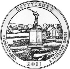 Moneda Cents Quarter Gettysburg National Military Park Estados