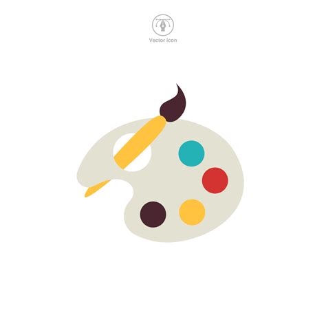 Paint Brush With Palette Icon Symbol Template For Graphic And Web