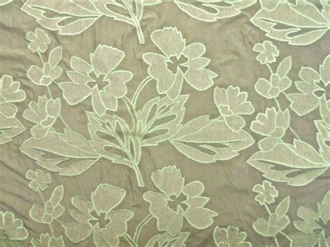 Silk Taffeta With Embroidered Flowers And Mesh Bandj Fabrics
