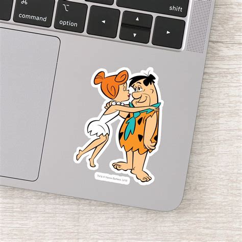 The Flintstones Wilma Kissing Fred Sticker Zazzle Disney Sticker