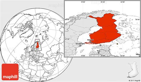 Blank Location Map Of Finland Highlighted Continent