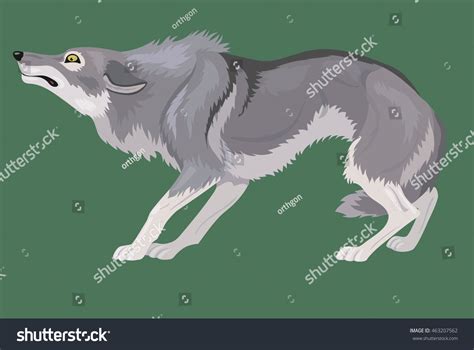 Cowardly Wolf Tail Between Legs Stock Vector Royalty Free 463207562