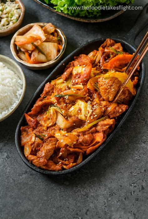 Korean Spicy Pork Stir Fry Vegan Jeyuk Bokkeum Or Dwaeji Bulgogi