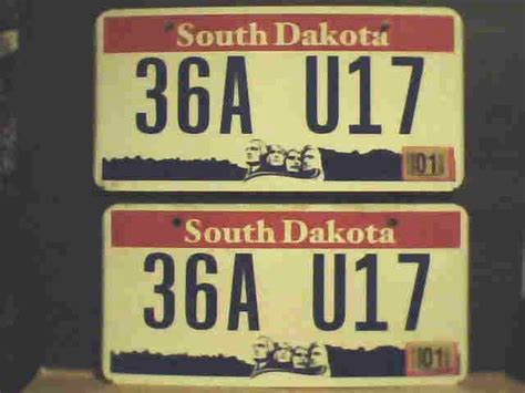 South Dakota Dbl License Plates