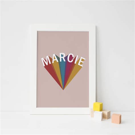 Personalised Muted Rainbow Name Typography Print By Mai And Moo