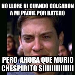 Meme Crying Peter Parker No Llore Ni Cuando Colgaron A Mi Padre Por