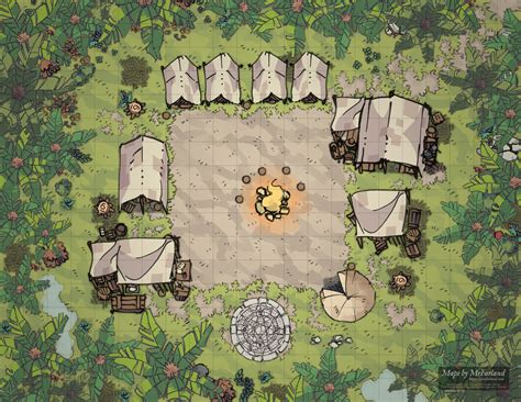 Jungle Camp Dnd World Map Tabletop Rpg Maps