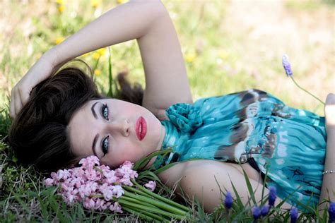 Free Images Grass Person Girl Woman Field Flower Model Spring Flowers Eye Photograph