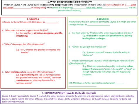 For this question, you need to refer to the whole of source a and b. GCSE English Language Paper 2, Question 4 - planning a comparative essay | Teaching Resources