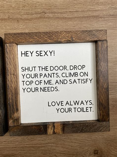 Funny Bathroom Signs Humor Signs Wood Sign Bathroom Decor Etsy Canada