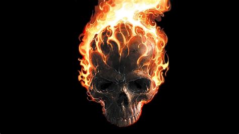 Digital Art Black Background Minimalism Skull Teeth Fire Ghost
