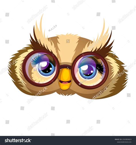 Cute Owl Head Glasses Cartoon Vector Stock Vector Royalty Free