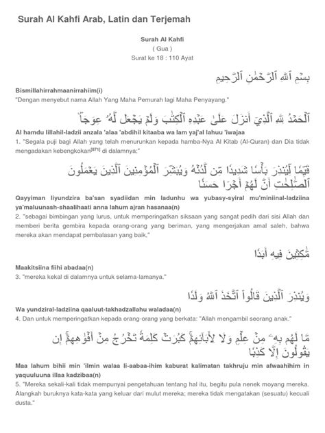 Surat Al Kahfi Ayat 1 10 Latin