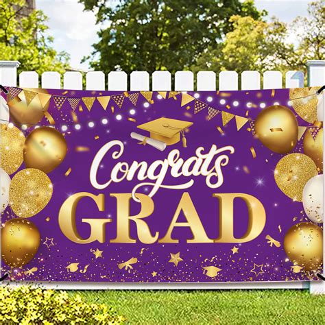 Buy KatchOn, Congrats Grad Banner Purple - 72x44 Inch | Graduation