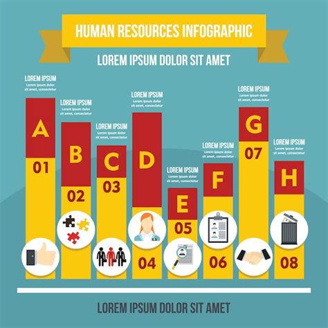 Premium Vector Human Resources Infographic Template Flat Style