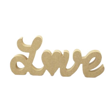 Love With Heart Mdf Freestanding Sign Lorna Jayne Craft Shapes