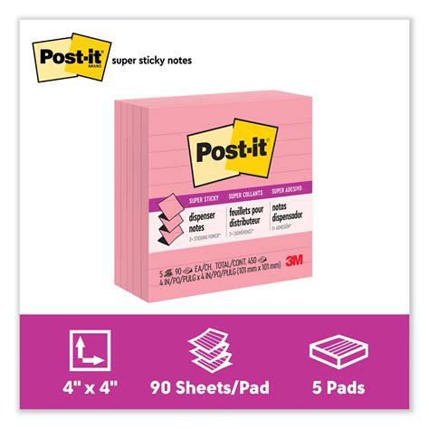 Post It Pop Up Notes Super Sticky Pop Up Notes Refill Note Ruled X Neon Pink