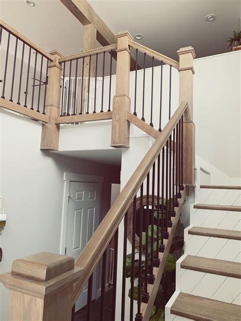If you say yes, you can take a look at this custom modern stair railing. Modern Farmhouse Stairs with Angled Shiplap - The Hamm ...
