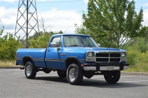 1991 Dodge Ram 2500 Blue Pickup Truck Old Trucks For Sale Vintage