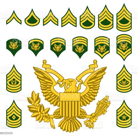 Military Army Enlisted Rank Insignia Stock Illustration