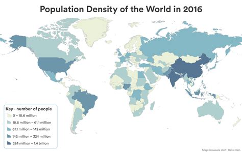 Newsela Population Density Of The World In 2016