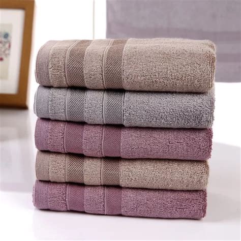 100 Bamboo Fiber Towel 35x75 Cm 115 Grams High Quality Gray Purple