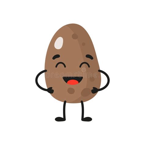 Vector Cartoon Cheerful Cute Potato Character Stock Vector