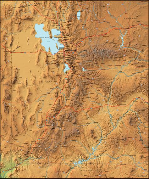 Map Of Utah And The Surrounding Region