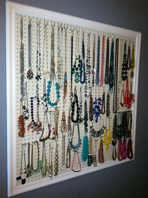 Necklace Display Using Pegboard Old Trim Paint And Some Power Tools