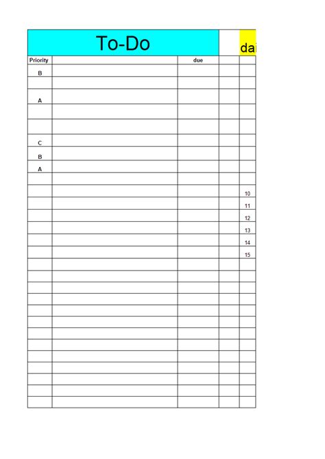 Daily To Do Checklist Excel Template Templates At